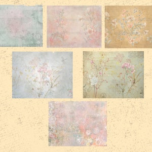 Soft floral papers junk journal tear background soft download printables 11 X 8.5 inchees