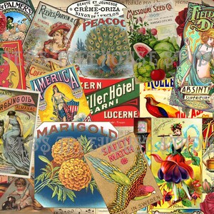 Junk journal ad papers collage papers colorful tear sheets 8.5 X 11 inch