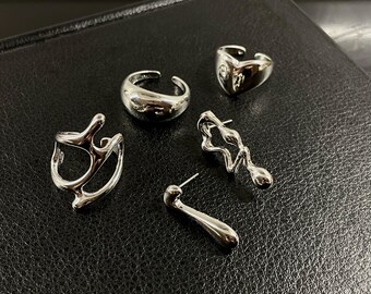 Ensemble de bijoux en forme de goutte de verre, boucles d'oreilles et collier en verre, bijoux transparents, ensemble de perles de verre
