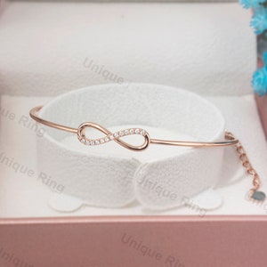 Diamond Infinity Bracelet: 14k Solid Gold Dainty Chain