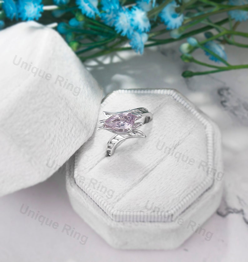 Video Game Theme Inspired 1CT Pear Cut Natural Pink Sapphire Ring, the ...