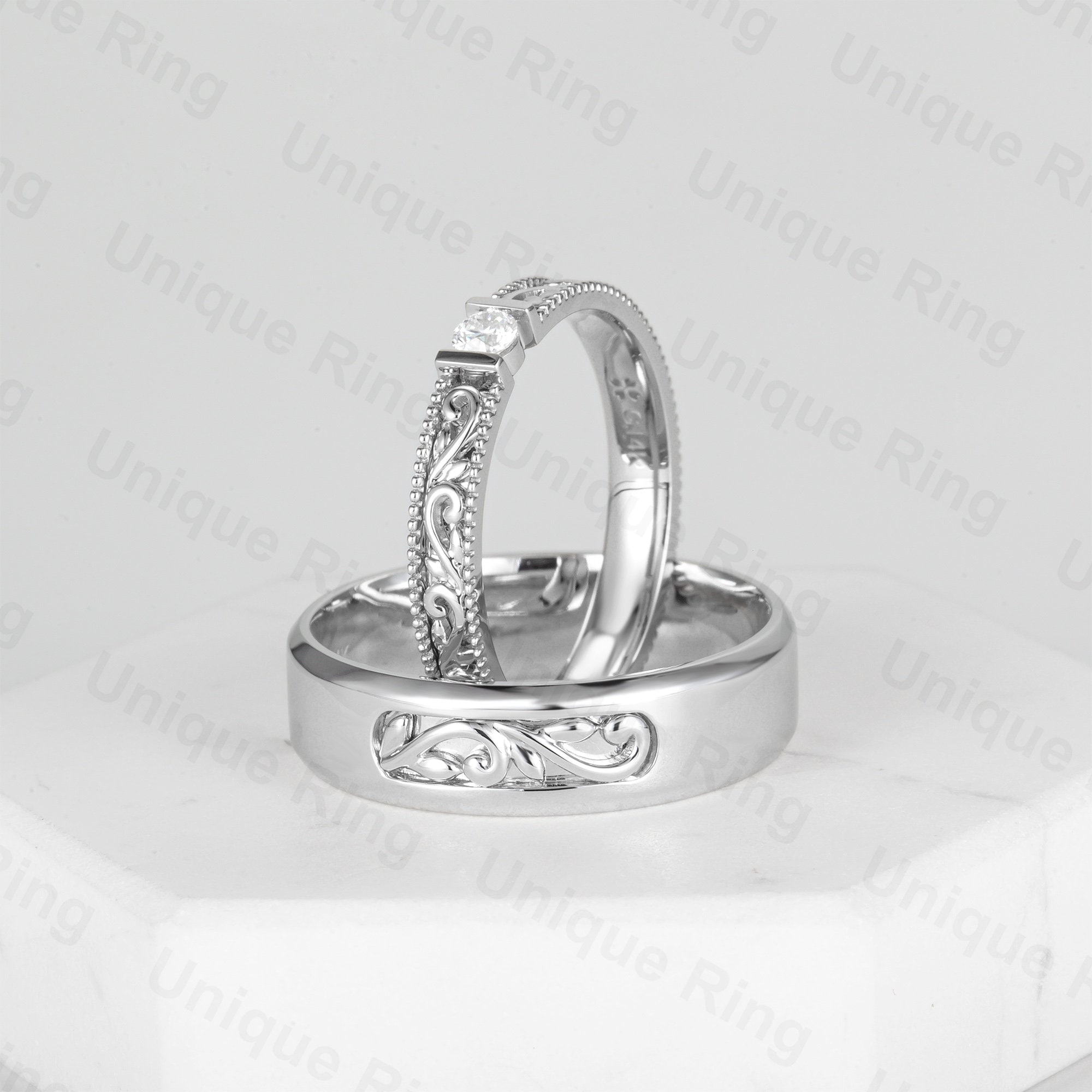 Cottagecore Leaf Gold Men's /women's Band Ring,couples Rings