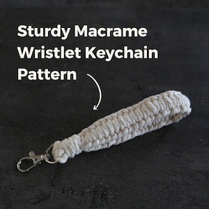 Macrame Keychain Pattern PDF | Wristlet Keychain DIY | Instant Download | Easy Macrame Tutorial for Beginners | How to Macrame 