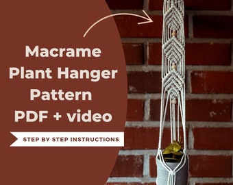 Patrón fácil de macramé para colgar plantas: DIY para principiantes (PDF + video)