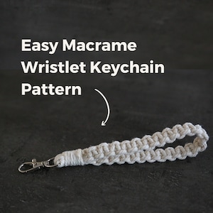 Macrame Keychain Pattern PDF | Wristlet Keychain DIY | Instant Download | Easy Macrame Tutorial for Beginners | How to Macrame 