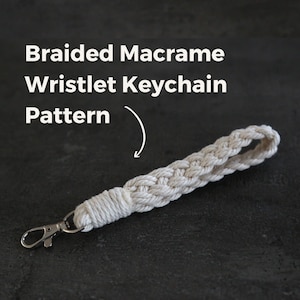 Patrón de llavero Macrame PDF / Llavero de pulsera trenzado DIY / Descarga instantánea / Tutorial fácil de Macrame para principiantes / Cómo hacer Macrame