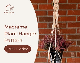 Makramee Pflanzenhänger Muster: Schritt-für-Schritt DIY-Anleitung (Digitaler Download)