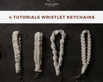 Macrame Keychain Wristlet Patterns: Beginner DIY Tutorial (Digital Download)