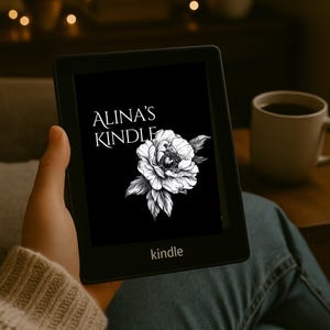 JOUW NAAM Gepersonaliseerde Kindle-vergrendelscherm, aangepaste naam screensaverbehang Kindle Paperwhite, basis, pioenroos, digitale download screensaver