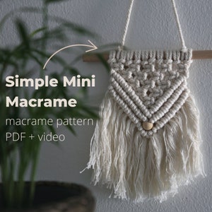 Macrame Mini Wall hanging Pattern PDF + video / Beginner friendly tutorial / Step by Step DIY, Digital Download, Wall Hanging Pattern