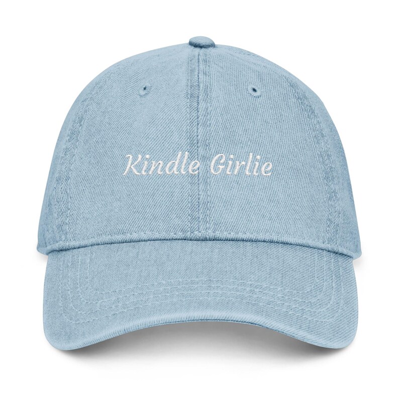 Kindle Girlie Embroidered Denim Hat | Bookish Baseball Cap | Book Lover Gift | Reader Accessories