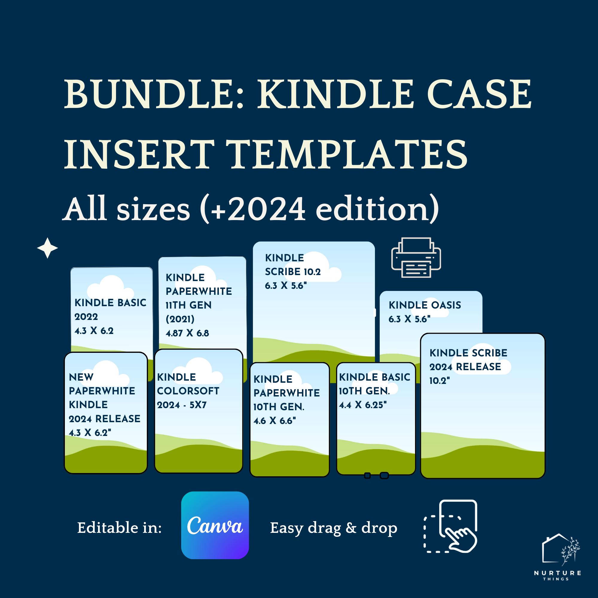 Kindle Case Insert Template Bundle – All Models | Paperwhite Colorsoft ...
