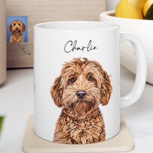 Personalized Pet Portrait Mug: Custom Dog or Cat Photo Coffee Cup