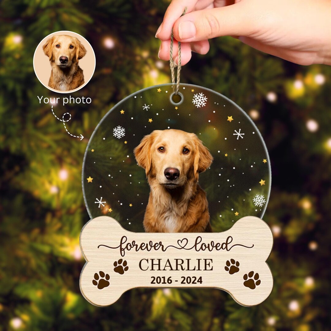 Personalized Pet Photo Memorial Ornament: Custom Dog/cat Loss Keepsake ...