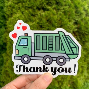Thank You Garbage Collecting Workers Waterproof UV Proof Vinyl Sticker, Garbage Truck Sticker, Thank You Sticker, Car Sticker, Decal