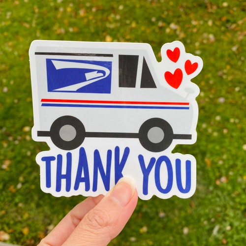 Thank You USPS Waterproof Vinyl Sticker Thank You Sticker Etsy