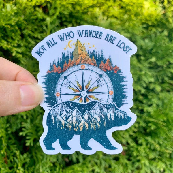 Not All Who Wander Are Lost Vinyl Stickers | Adventure Stickers | Tumblr Stickers | Laptop Stickers |  | Hydro Flask Stickers