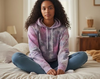 Lilac Tempest Hoodie XL Upcycled Boxy Wedge Hoodie Hand Dyed Purple Tie Dye Cozy Cropped Fit Universal Thread One of a Kind Soft Athleisure