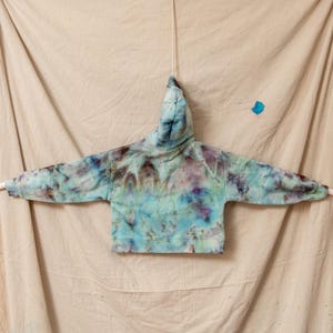 Boho Unique Kids Tie Dye Hoodie 11–12 Hand Dyed Swan Graphic Sweatshirt | Creative Beauty | Thrifted Zara Cotton Hoodie | OOAK Art Clothing