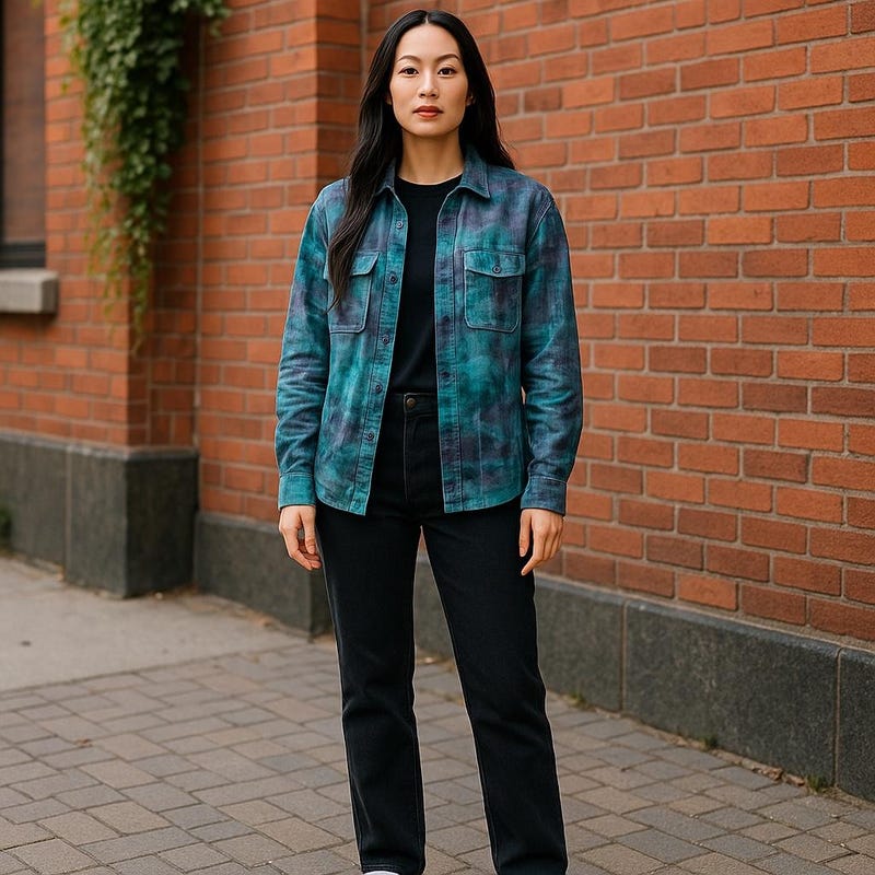 Tie Neck Plaid Shirts