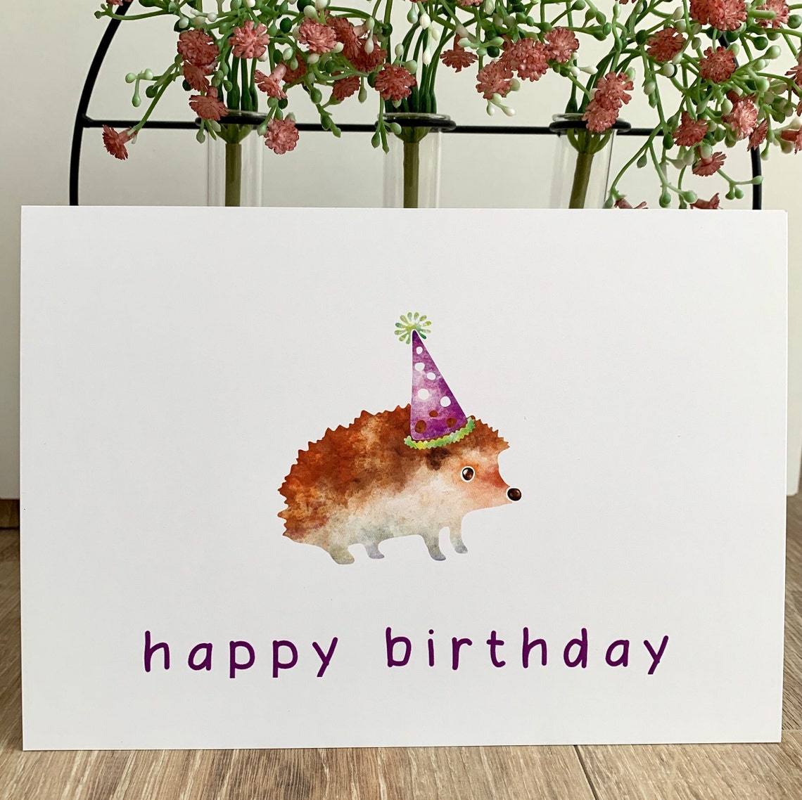 Birthday Card Hedgehog Happy Birthday Hedgehog Sweet | Etsy