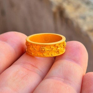 24k rustıc ring - handmade jewelry - gold band - wedding band - artisan 24k gold - handmade gold ring - historical ring -style ring -