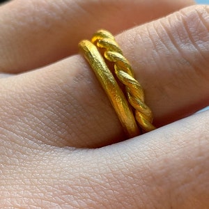 ring 24K gold wedding  ring handmade, unisex ring
