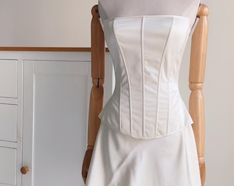 Handmade Satin Corset Top and Skirt: Luca Bridal Outfit