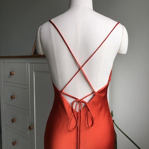Red Satin Open Back Maxi Dress – Bridesmaid, Wedding Guest, Custom Color | Handmade in Vietnam