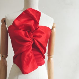 Bow Detail Bustier Top - Blue
