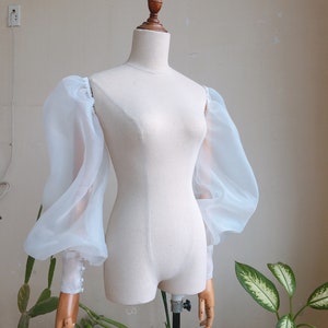 Detachable sleeves organza see through for wedding dress/ Bridal sleeves for prewedding shoot / Removable Wedding Sleeves