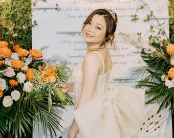 Detachable Wedding Bow: Vanilla Organza Bridal Dress Train