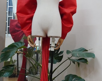 Magenta Satin Wedding Bow: Detachable Bridal Dress Train