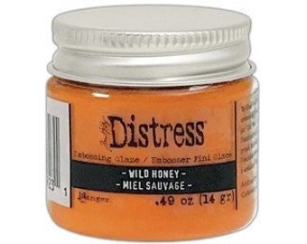 Tim Holtz Distress Embossing Glaze Wild Honey Orange Yellow Bright Embossing Powder 3D Texture Card Front Stamping Folder Layering Glitter