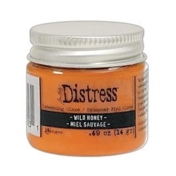 Tim Holtz Distress Embossing Glaze Wild Honey Orange Yellow Bright Embossing Powder 3D Texture Card Front Stamping Folder Layering Glitter