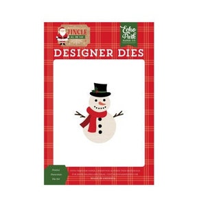 Festive Snowman Metal Die Set Echo Park Designer Die Cutters Christmas Winter Frosty Traditions Holiday Paper Cutting Tool Card Making