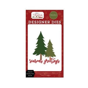 Seasons Greetings Metal Word Die Carta Bella Designer Die Cutters Holiday Pine Tree Paper Cutting Tool Card Making Scrapbooking Invitation