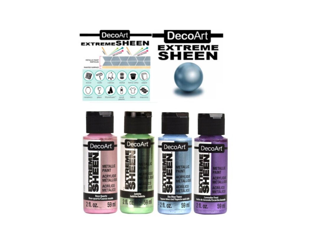 Deco Art Extreme Sheen 2 Oz Metallic Pastel Paint Set of 4 - Etsy