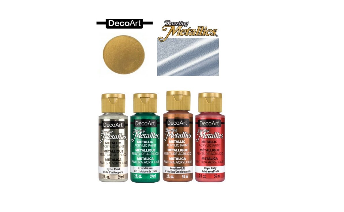 Arteza Premium Metallic Acrylic Paint includes Golds/silvers