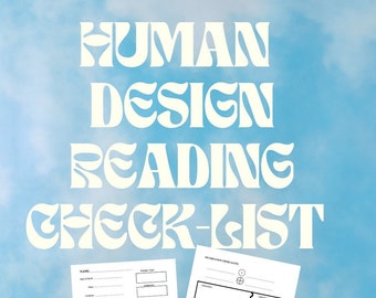 Human Design Reading Check-List | Chart Analysis Tool (PDF)