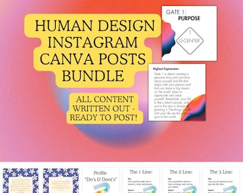 Human Design Instagram Posts Canva Templates | Human Design Canva Template | Human Design | Canva Templates | Posts for Human Design Readers