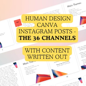 Human Design Canva Templates The 36 Channels | Human Design Instagram Canva Templates | Human Design Template