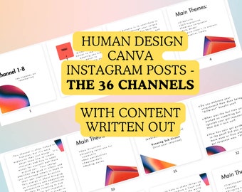 Human Design Canva Templates The 36 Channels | Human Design Instagram Canva Templates | Human Design Template