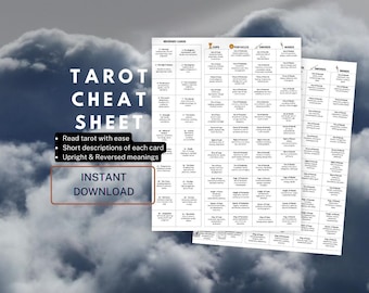 Tarot Cheat Sheet Printable | Keywords, Meanings, Spreads (Digital Download)