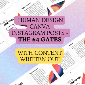 Human Design Instagram Posts - The 64 Gates - Canva Templates for Human Design