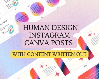 Human Design Instagram Posts Canva Template | Content Included
