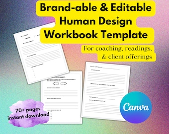 Human Design Workbook Canva Template | Human Design Workbook Template for Coaches, Readers | Human Design Journal | Canva Human Design