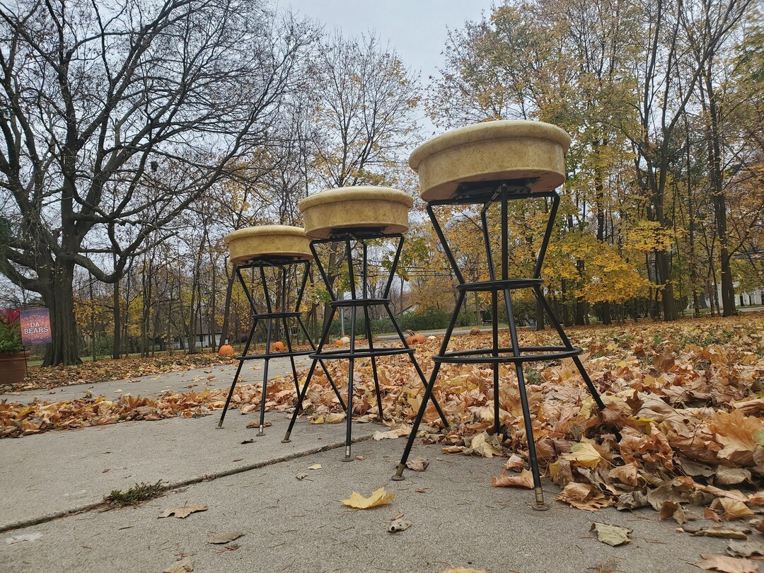 Vintage Swivel Bar Stools Set of 3 Black Wrought Iron Mid Etsy