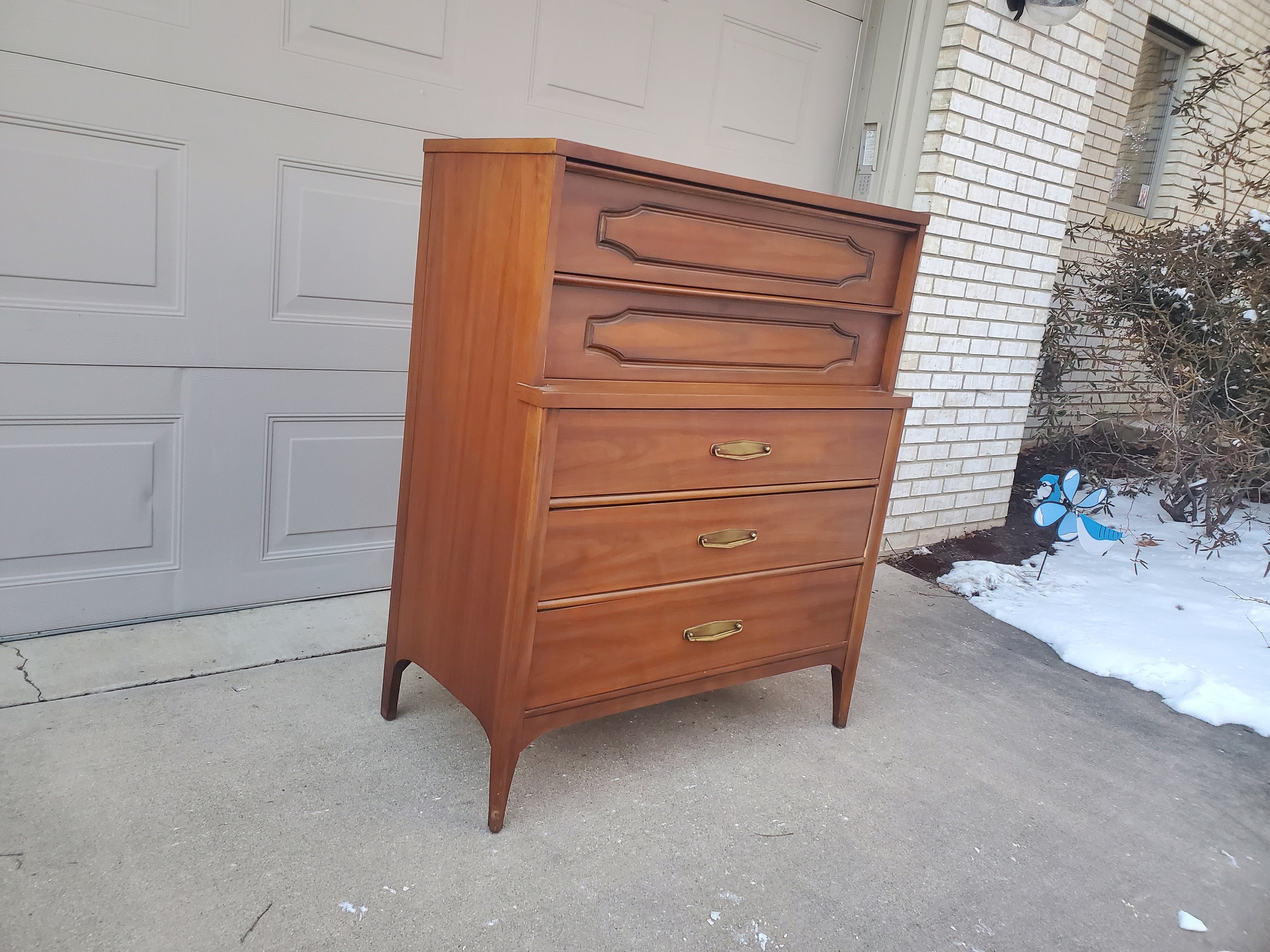 Vintage Kent Coffey Tall Dresser Gentlemen's Chest Marquee Modern