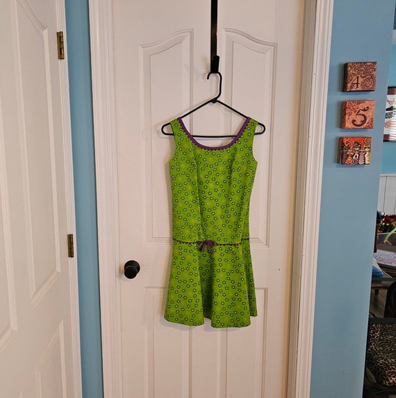 funky green dress Girls Funky Neon Green Hooded Dress (WITH PURSE) [GD-5015] (3-12 Years –  Kriss n Kross main image 0